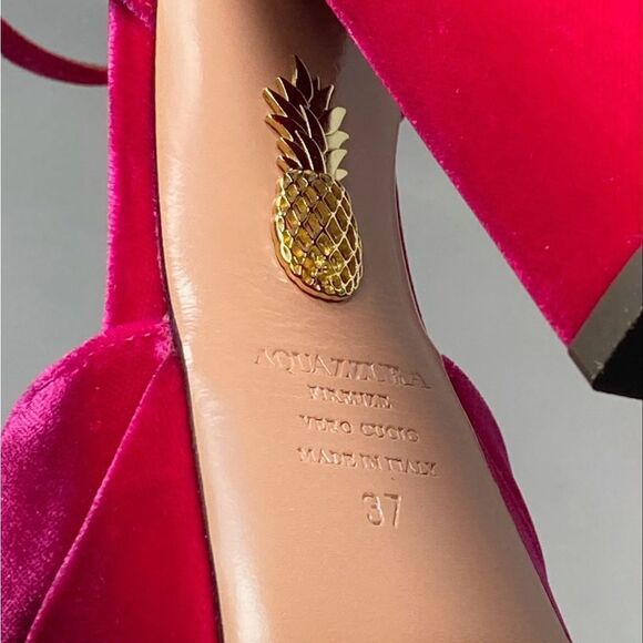 Aquazzura So High Velvet Platform Pumps size 37 - Picture 10 of 10